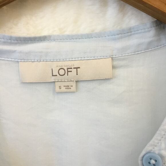 LOFT Light Blue Button Up Shirt - Picture 3 of 11